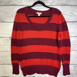 Route 66 Sweater Size Large Red Purple Striped Knit Winter‎ Fall Halloween